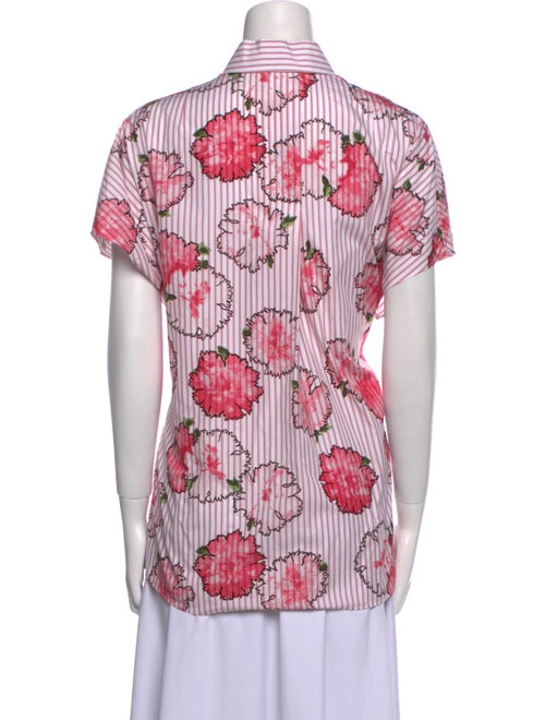 Akris Punto Printed Short Sleeve Button-Up Top