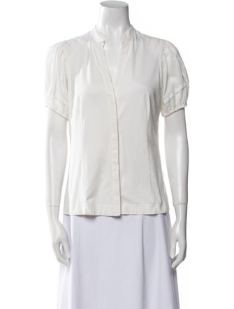 Akris Punto V-Neck Short Sleeve Blouse