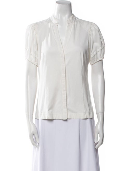 Akris Punto V-Neck Short Sleeve Blouse