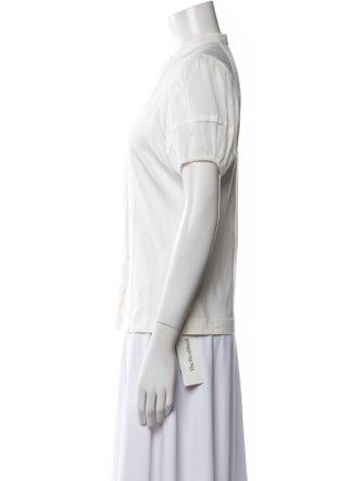 Akris Punto V-Neck Short Sleeve Blouse