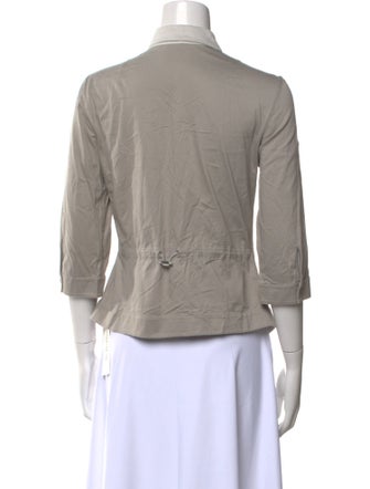 Akris Punto Three-Quarter Sleeve Button-Up Top