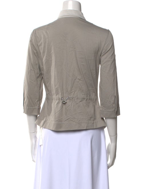 Akris Punto Three-Quarter Sleeve Button-Up Top