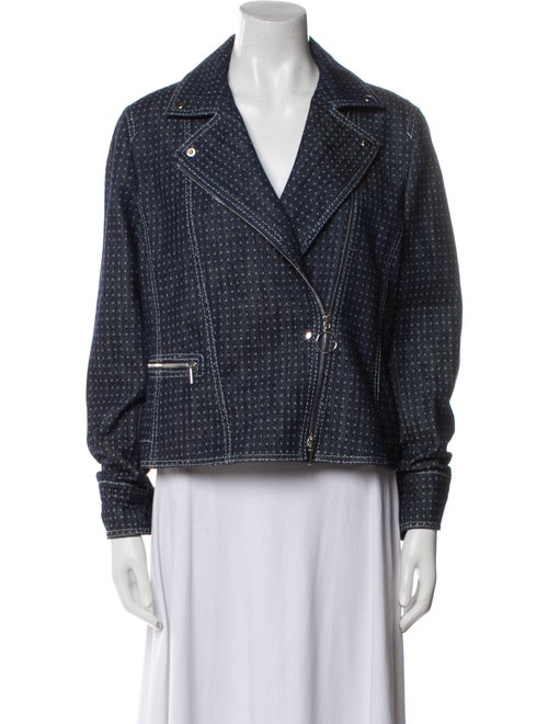 Akris Punto Tweed Pattern Biker Jacket