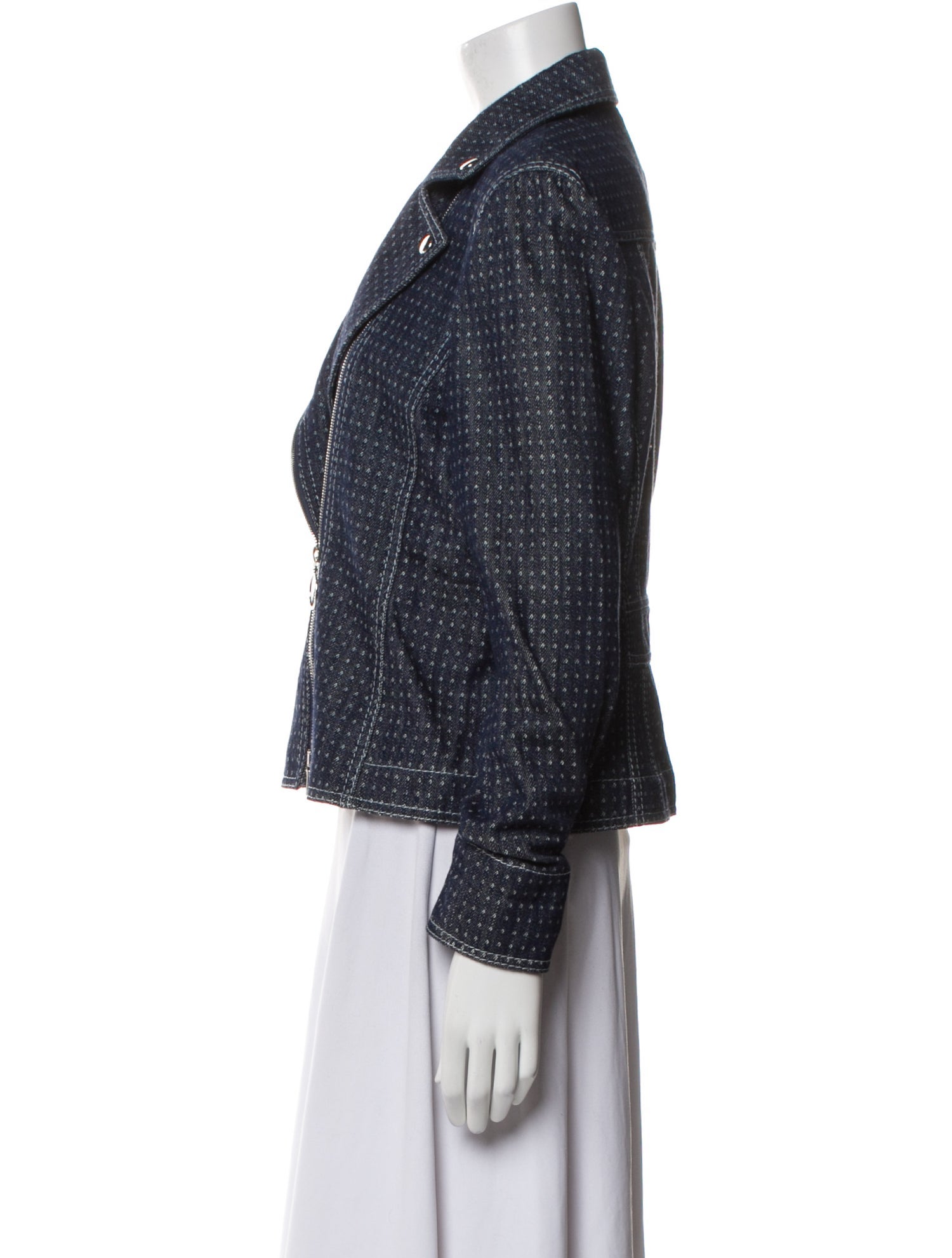 Akris Punto Tweed Pattern Biker Jacket