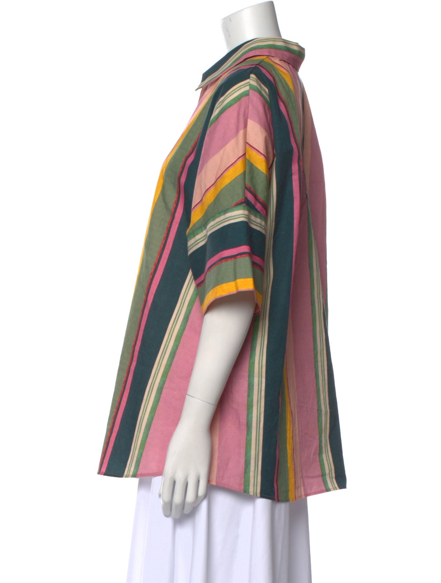 Akris Punto Striped Three-Quarter Sleeve Tunic