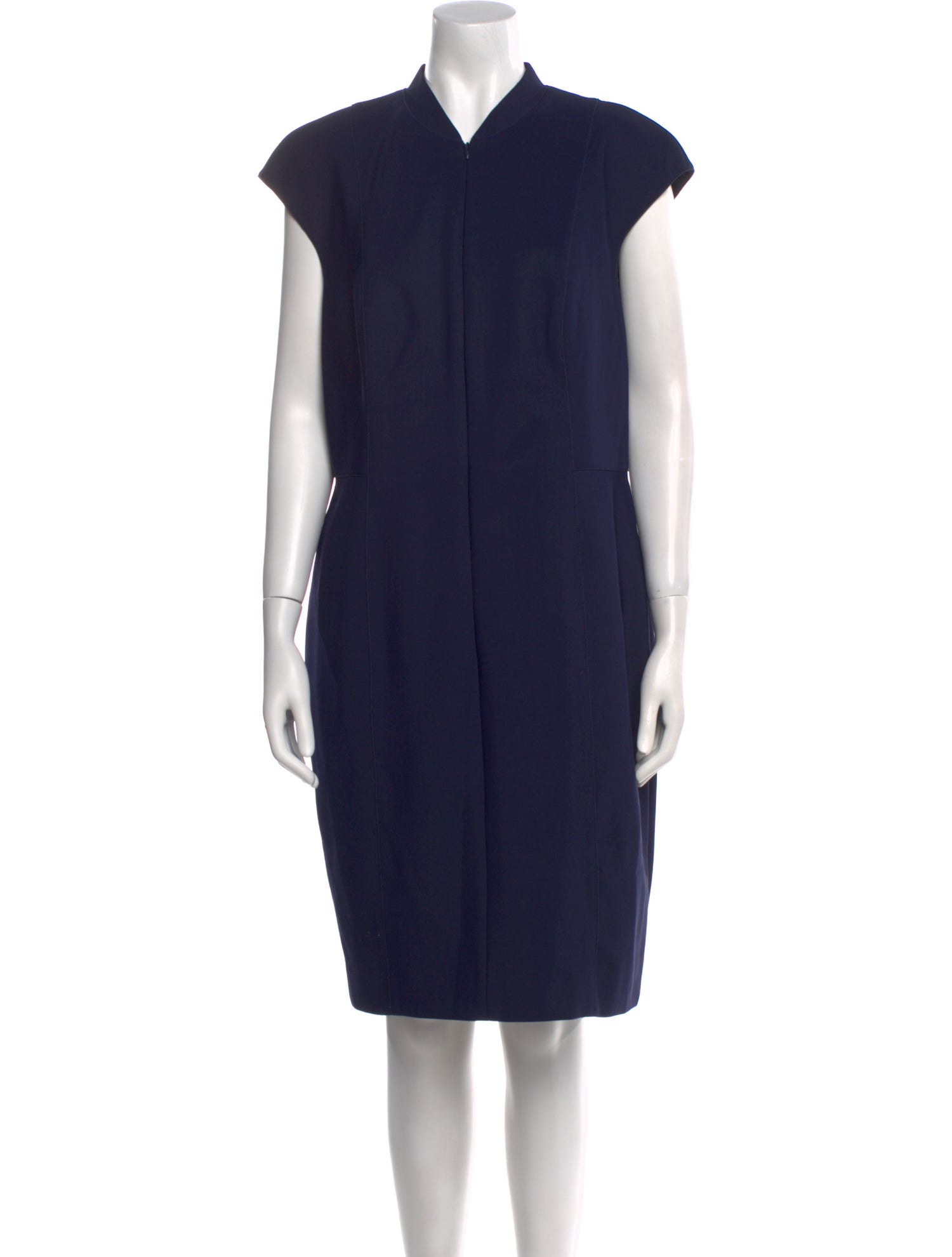 Akris Punto V-Neck Knee-Length Dress