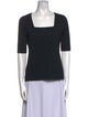 Akris Punto Square Neckline Short Sleeve Top