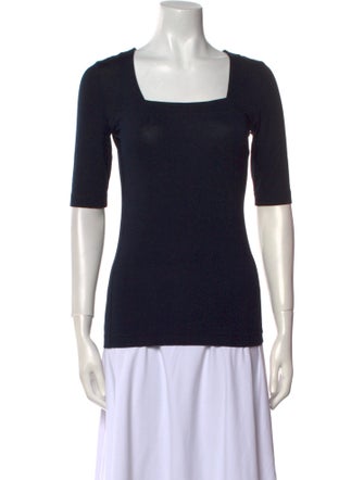 Akris Punto Square Neckline Short Sleeve Top