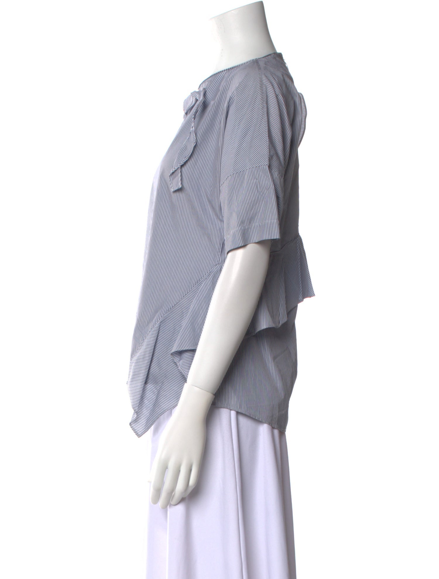 Akris Punto Striped Bateau Neckline Blouse