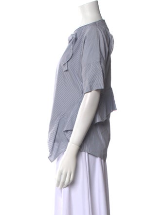 Akris Punto Striped Bateau Neckline Blouse