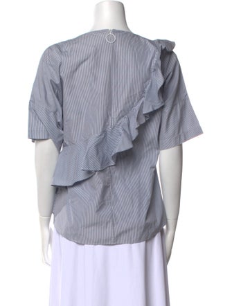 Akris Punto Striped Bateau Neckline Blouse