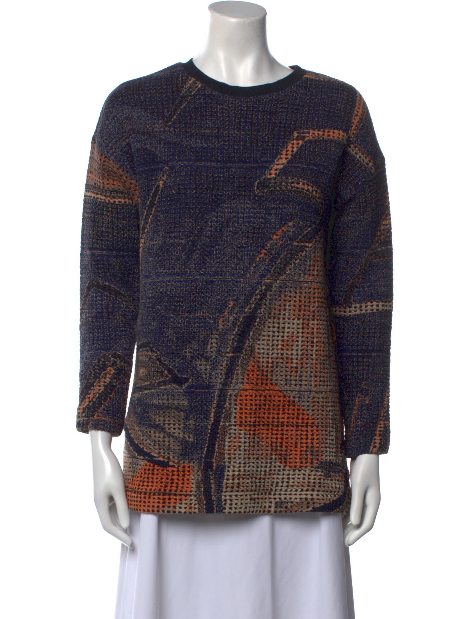 Akris Punto Printed Crew Neck Sweater