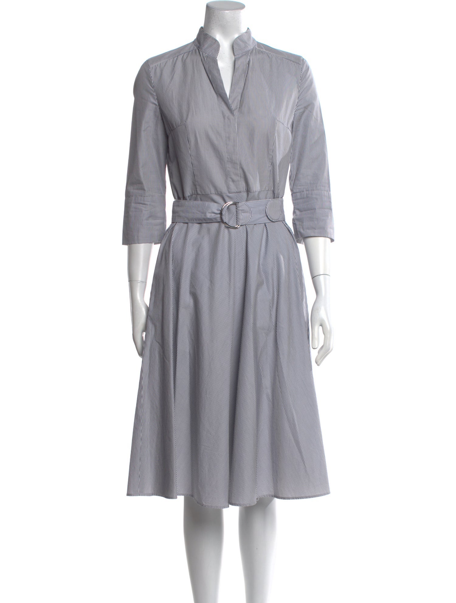 Akris Punto Striped Midi Length Dress