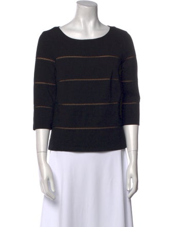 Akris Punto Striped Scoop Neck Top