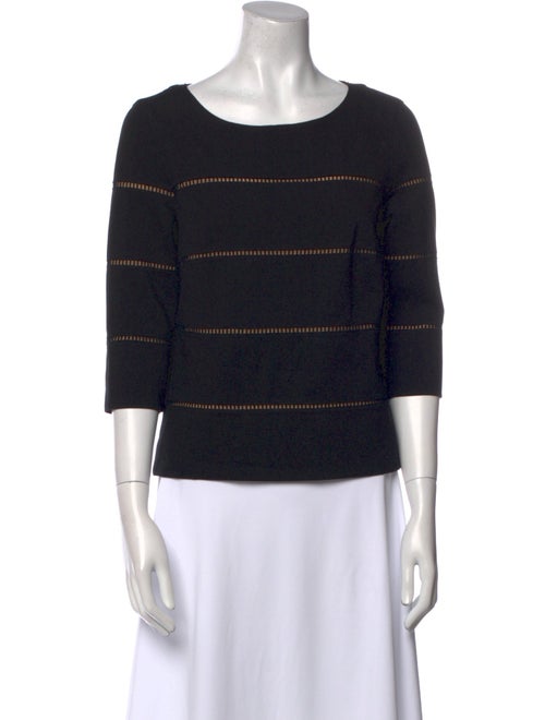 Akris Punto Striped Scoop Neck Top