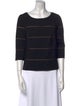 Akris Punto Striped Scoop Neck Top