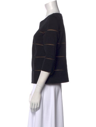 Akris Punto Striped Scoop Neck Top