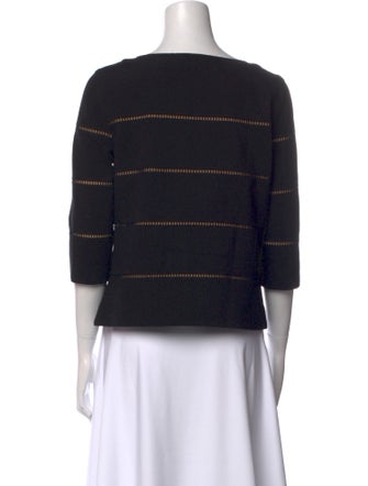 Akris Punto Striped Scoop Neck Top