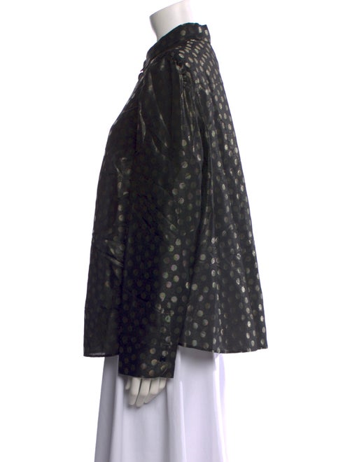 Akris Punto Polka Dot Print Long Sleeve Button-Up Top