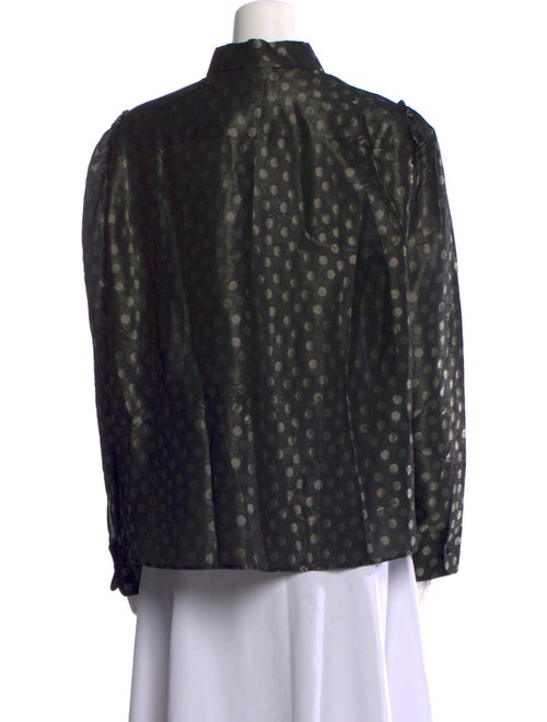 Akris Punto Polka Dot Print Long Sleeve Button-Up Top