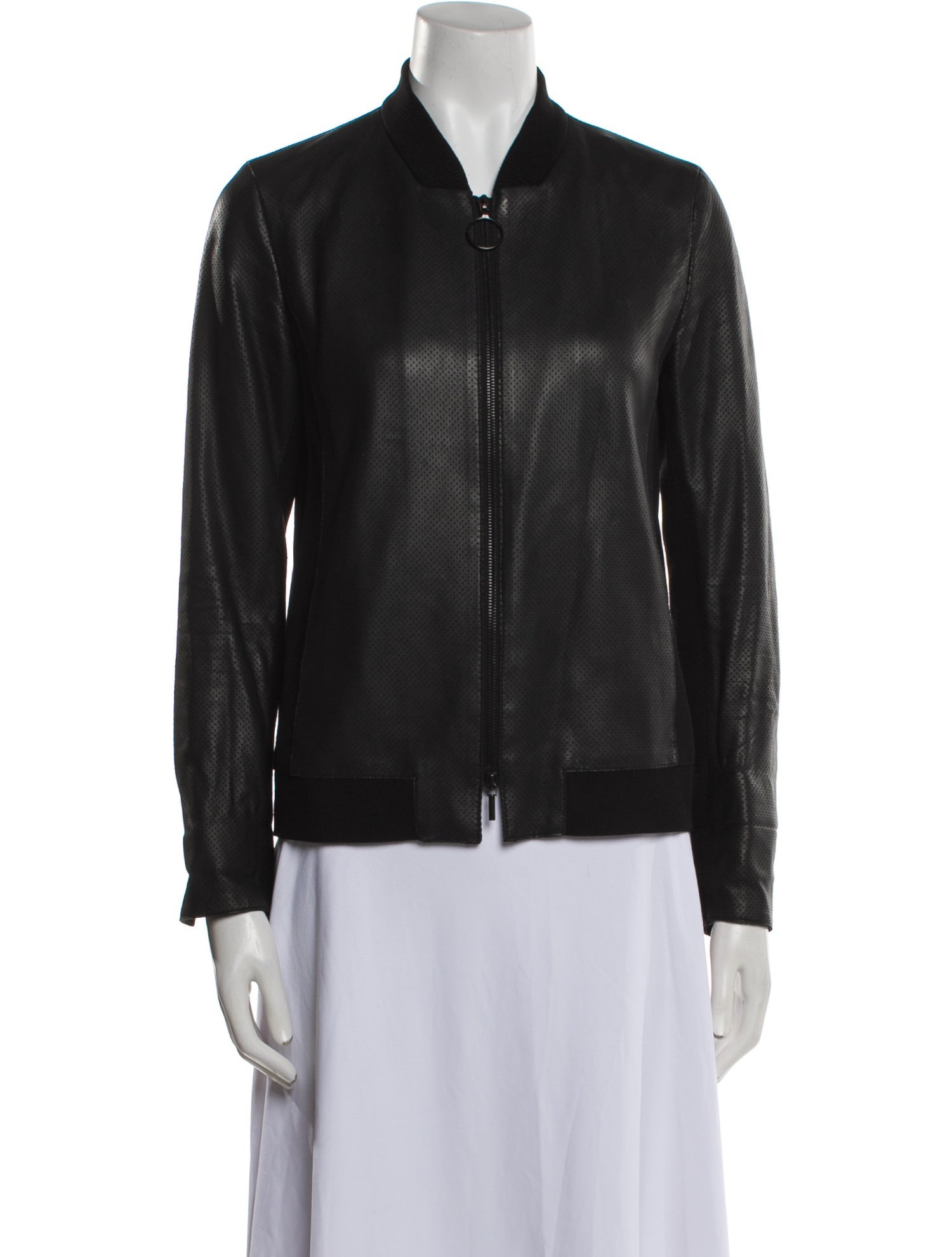 Akris Punto Leather Bomber Jacket