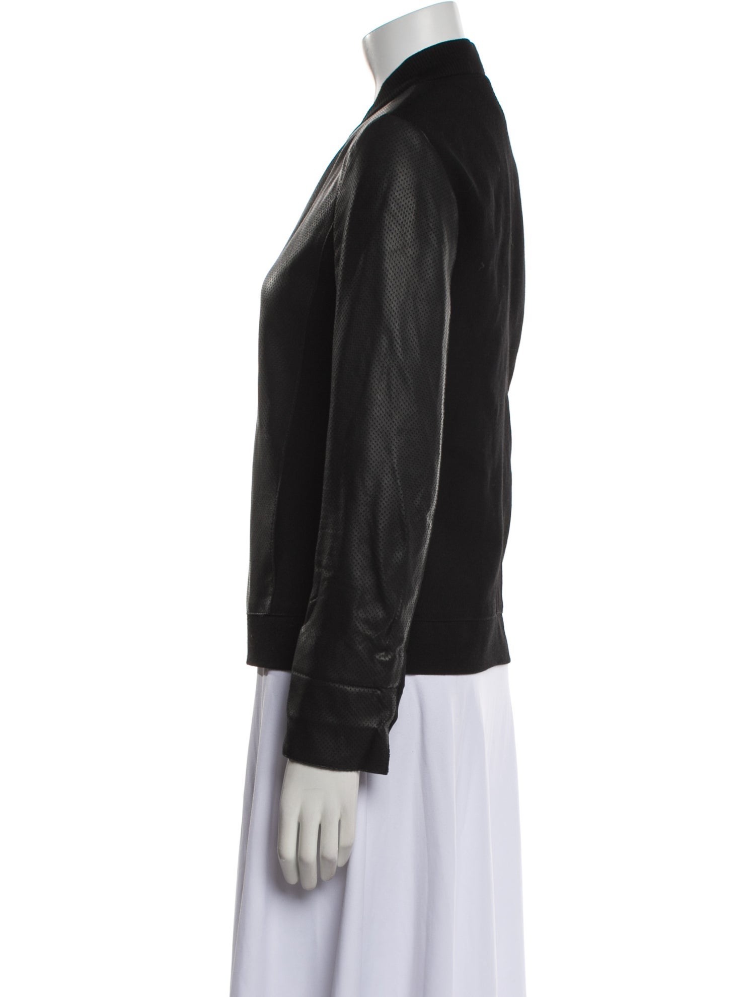 Akris Punto Leather Bomber Jacket