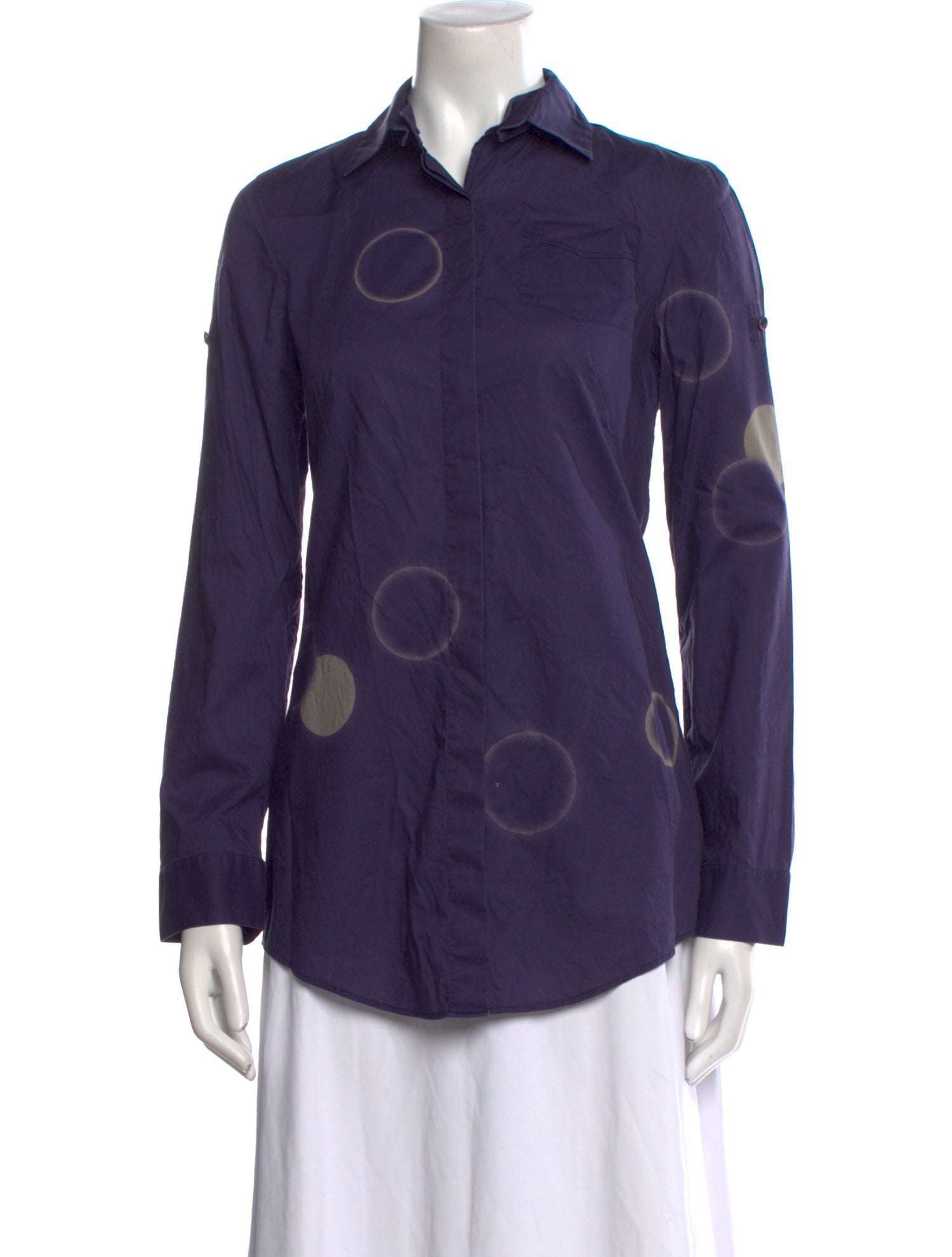 Akris Punto Long Sleeve Button-Up Top
