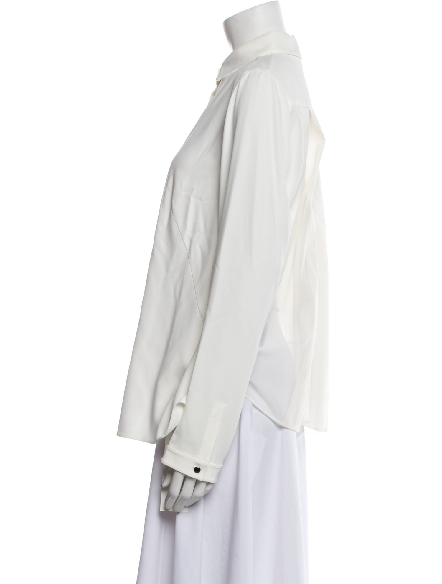 Akris Punto Long Sleeve Button-Up Top