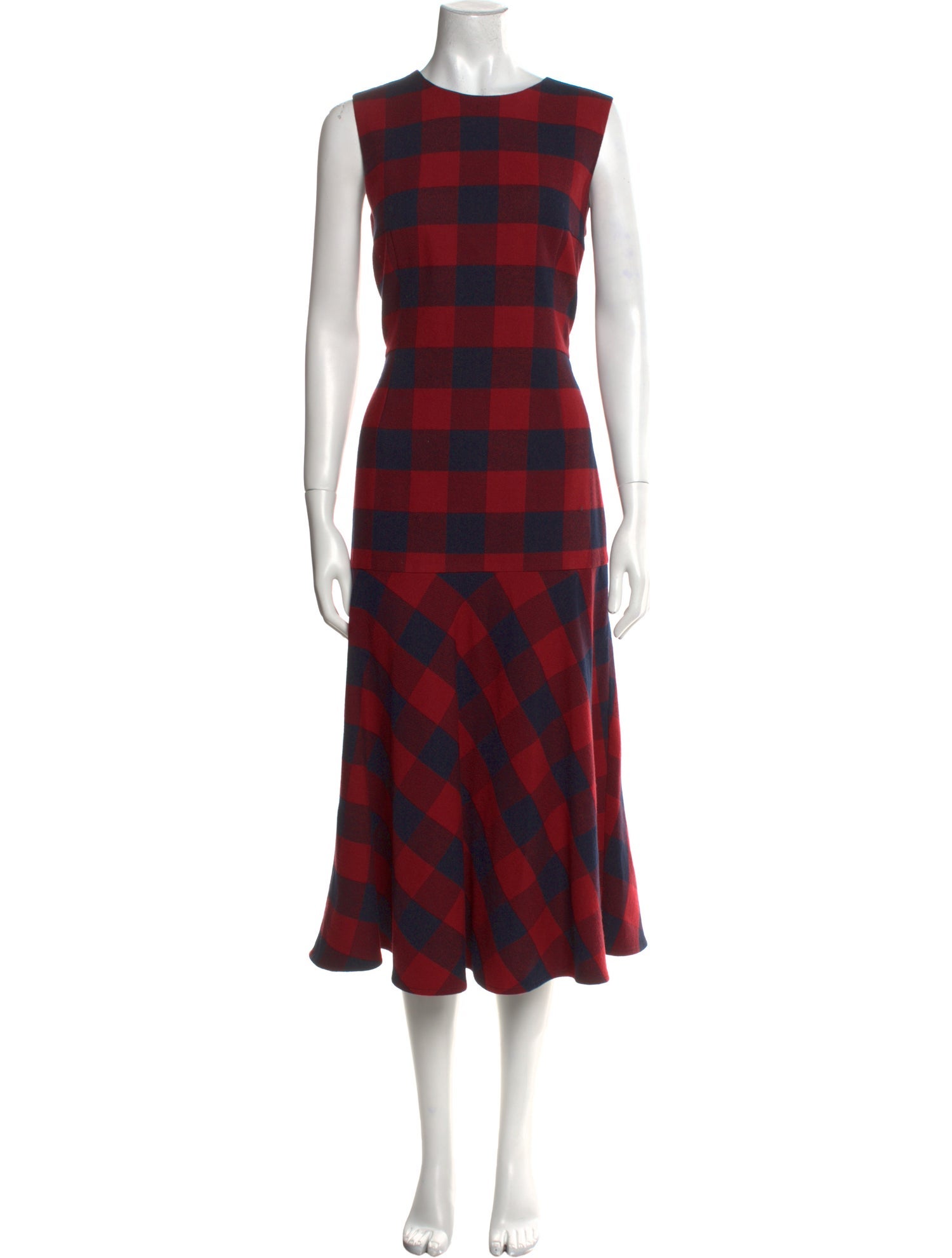 Akris Punto Plaid Print Long Dress