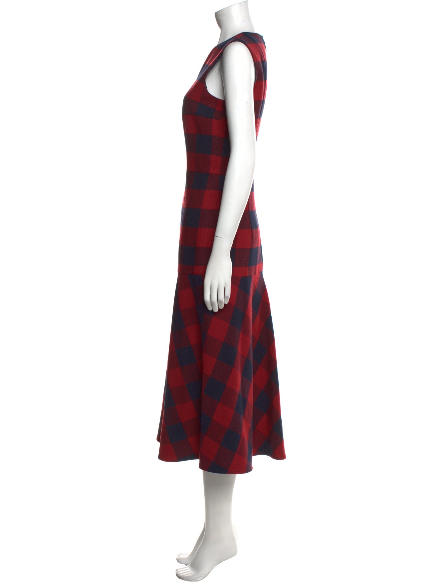 Akris Punto Plaid Print Long Dress