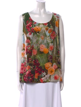 Akris Punto Silk Floral Print Blouse