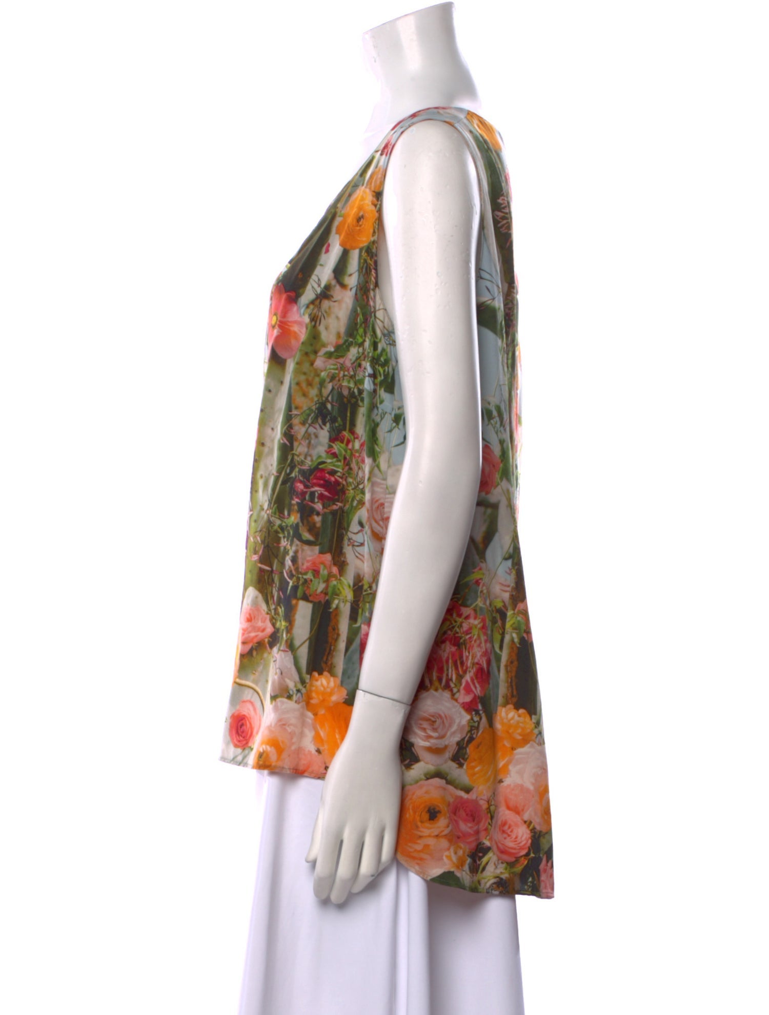 Akris Punto Silk Floral Print Blouse