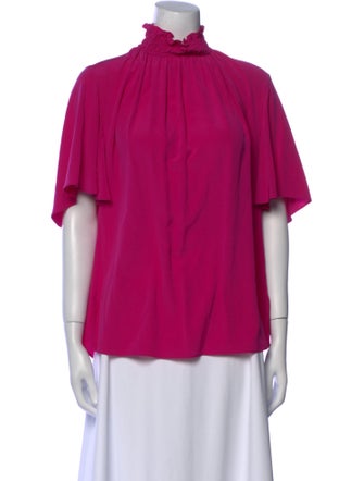 Akris Punto Silk Mock Neck Blouse