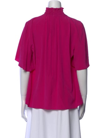 Akris Punto Silk Mock Neck Blouse