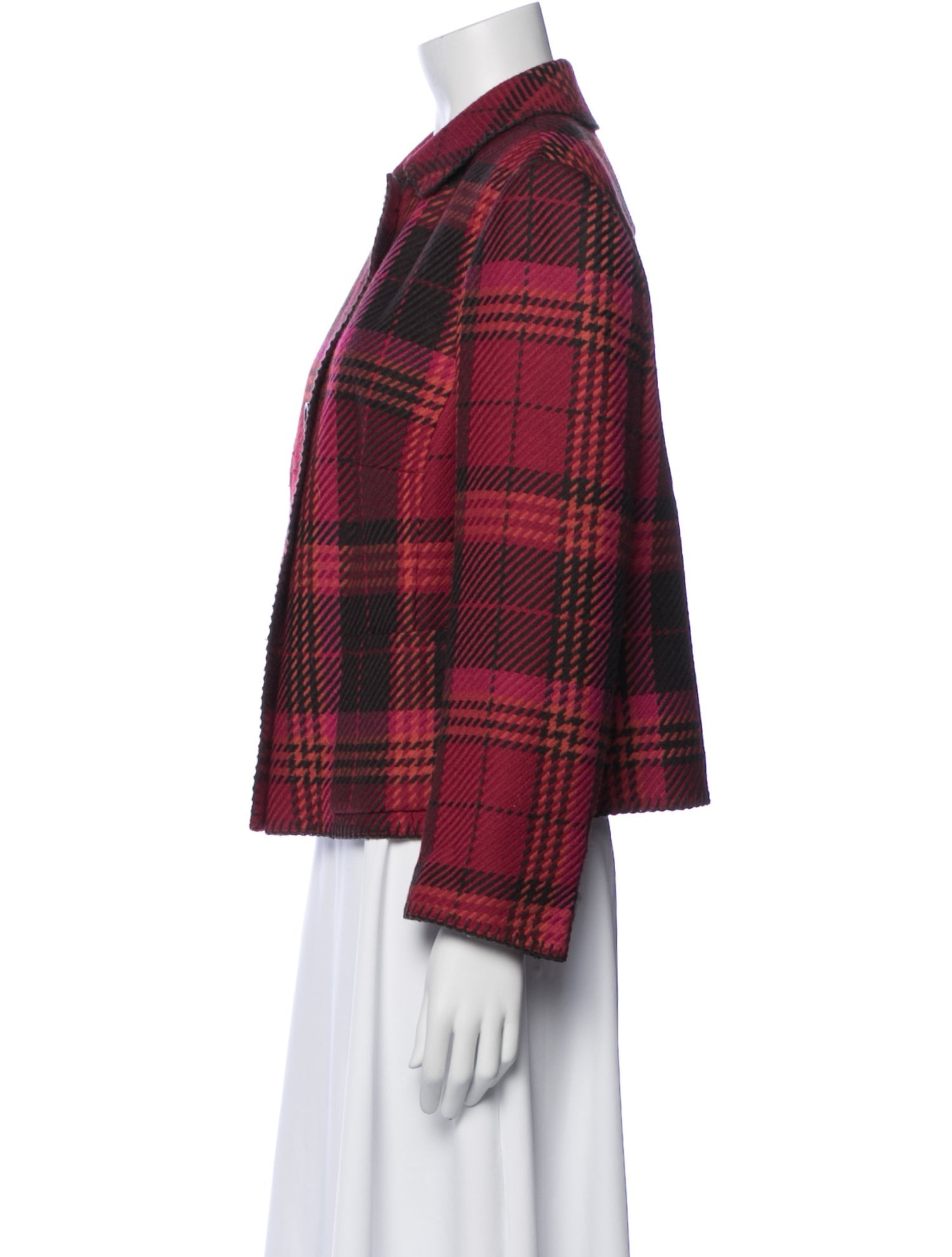 Akris Punto Wool Plaid Print Blazer