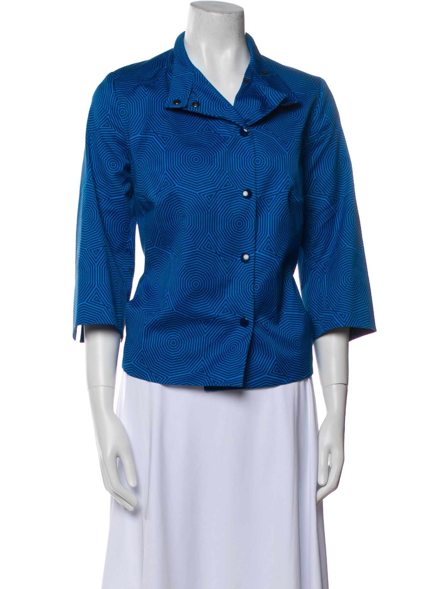 Akris Punto Floral Print Biker Jacket