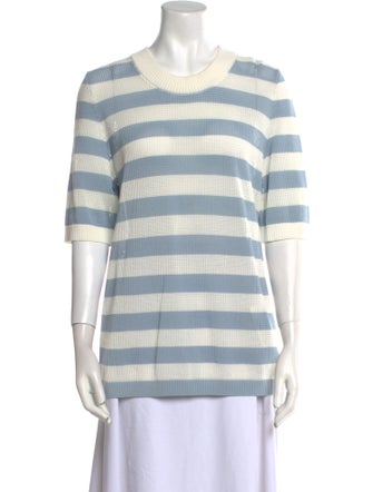 Akris Punto Striped Crew Neck Sweater