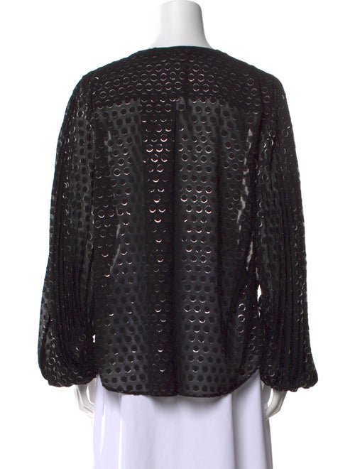 Akris Punto Polka Dot Print Crew Neck Blouse