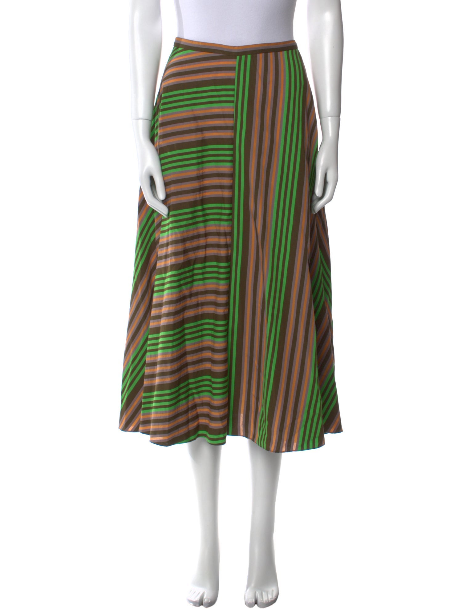 Akris Punto Striped Midi Length Skirt