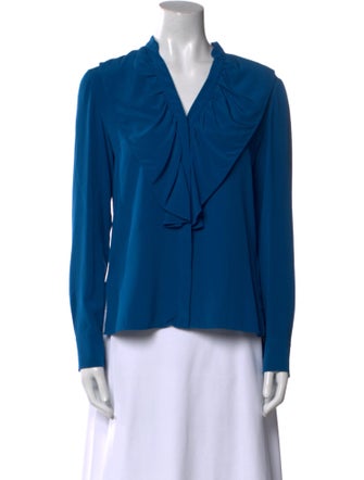 Akris Punto Silk V-Neck Blouse