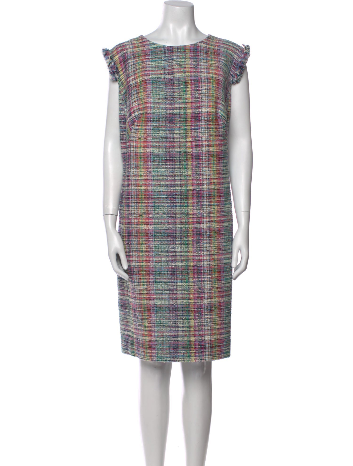 Akris Punto Plaid Print Knee-Length Dress