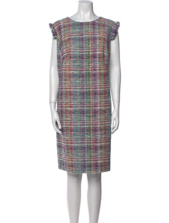 Akris Punto Plaid Print Knee-Length Dress