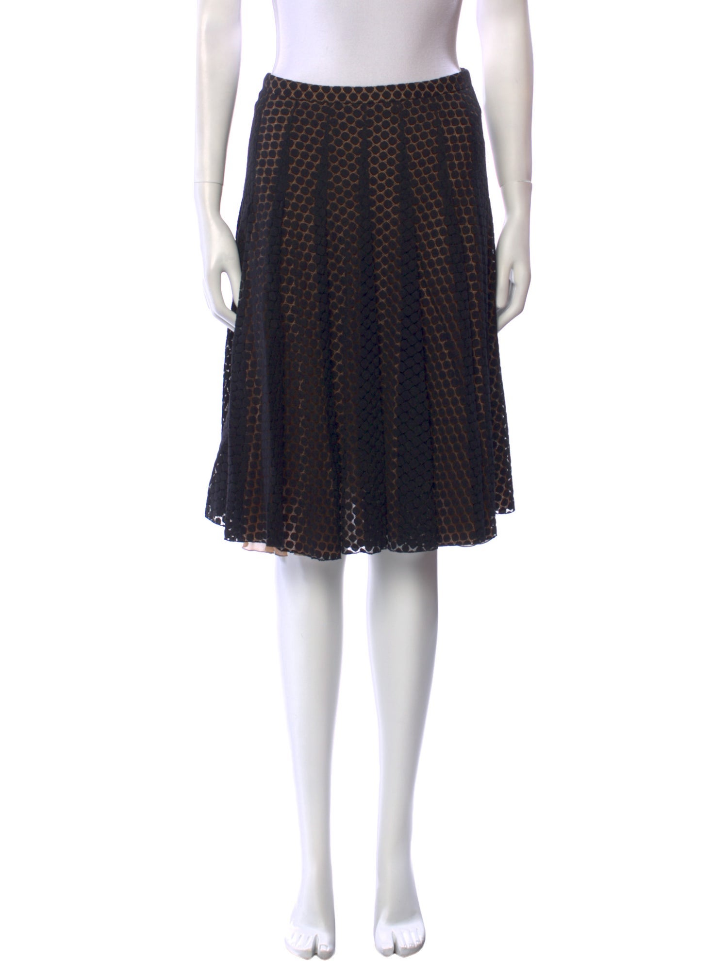 Akris Punto Polka Dot Print Knee-Length Skirt