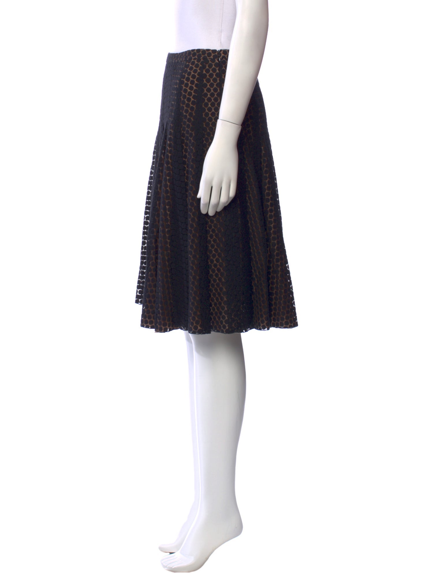 Akris Punto Polka Dot Print Knee-Length Skirt