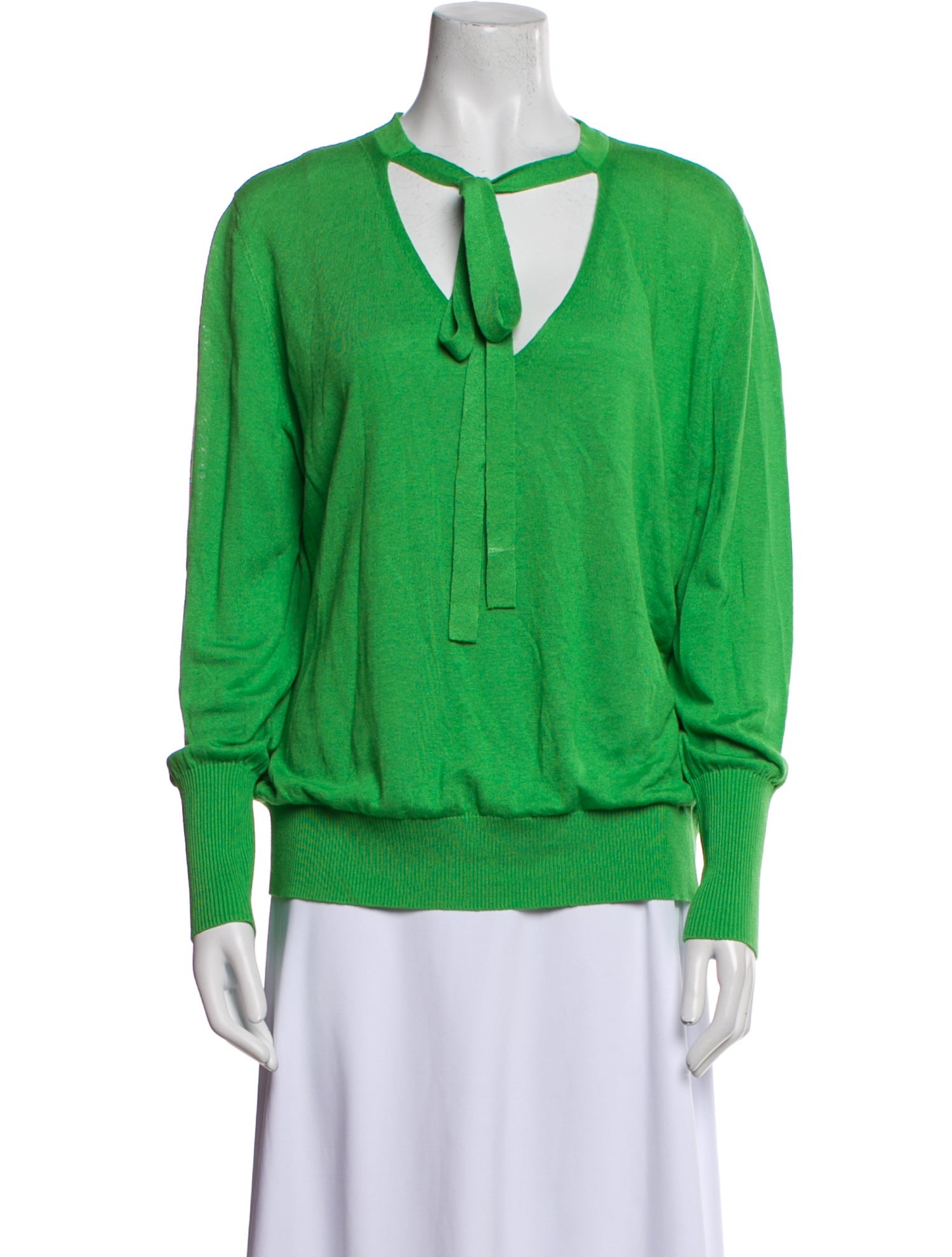 Akris Punto V-Neck Long Sleeve Sweatshirt