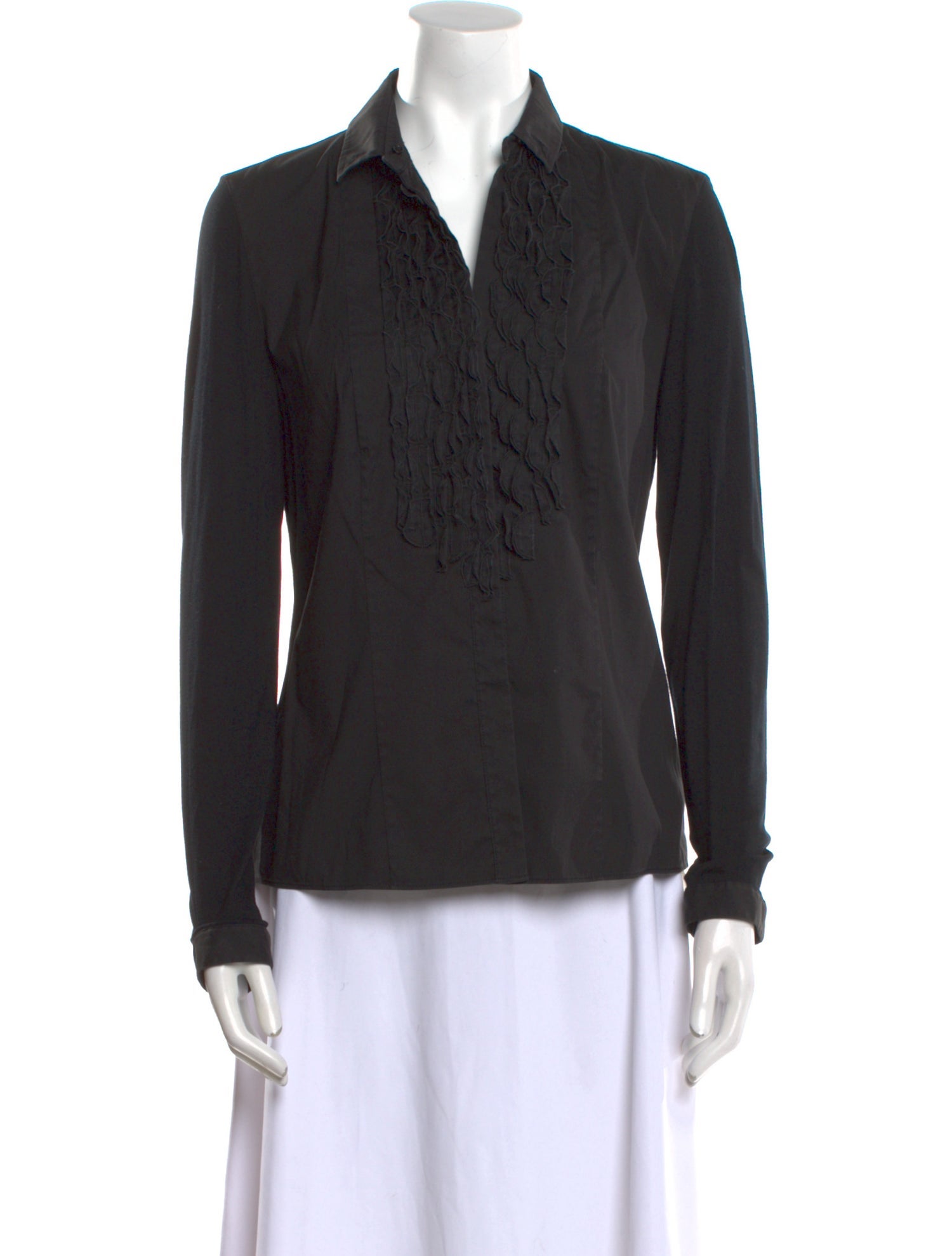 Akris Punto Long Sleeve Button-Up Top