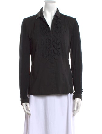 Akris Punto Long Sleeve Button-Up Top