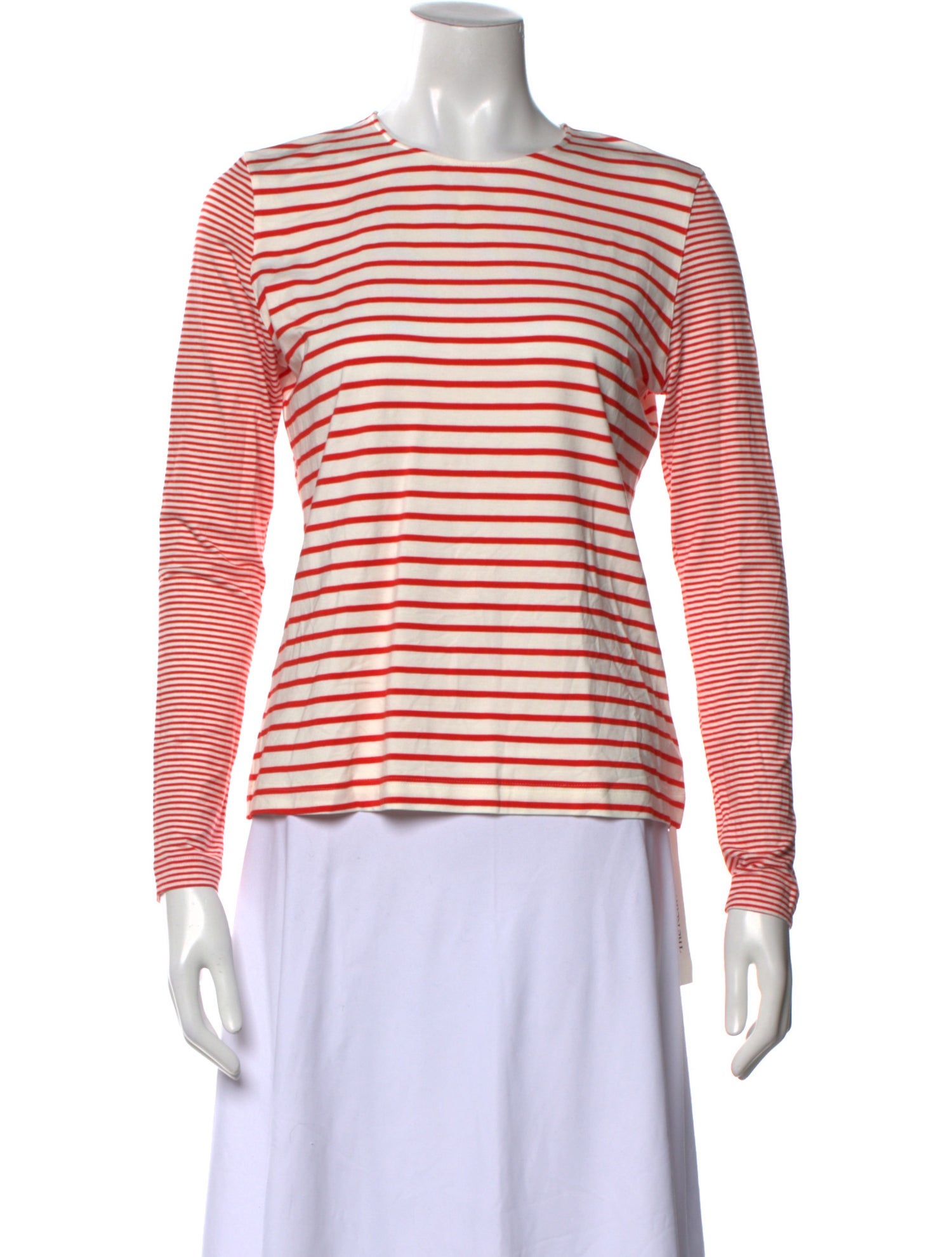 Akris Punto Striped Crew Neck Top