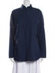 Akris Punto Mock Neck Long Sleeve Button-Up Top