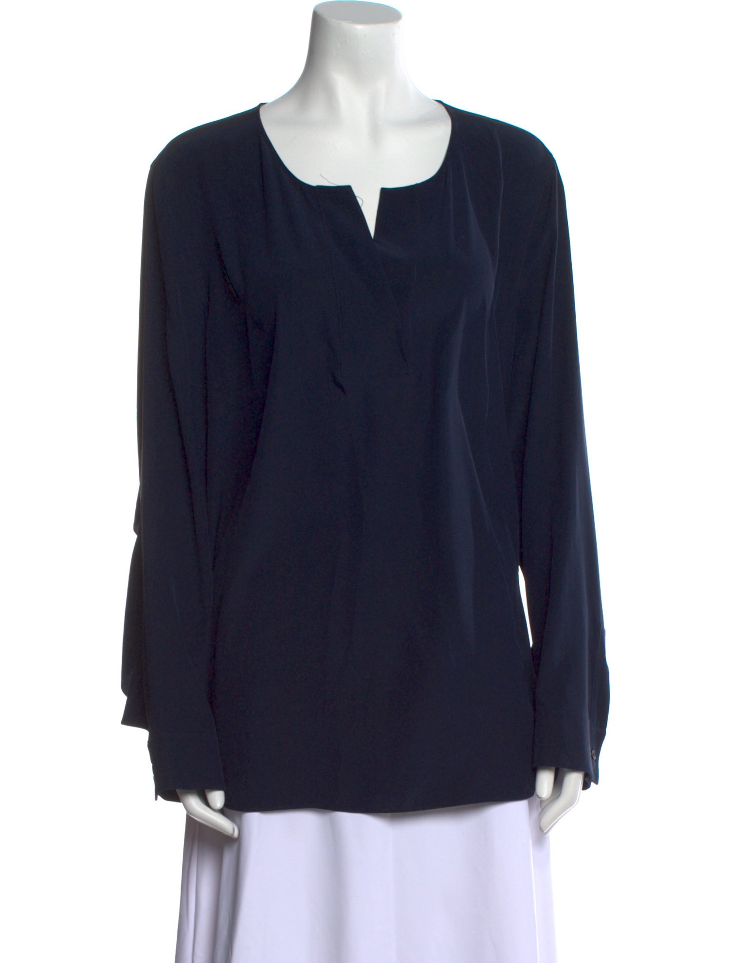 Akris Punto Silk V-Neck Blouse